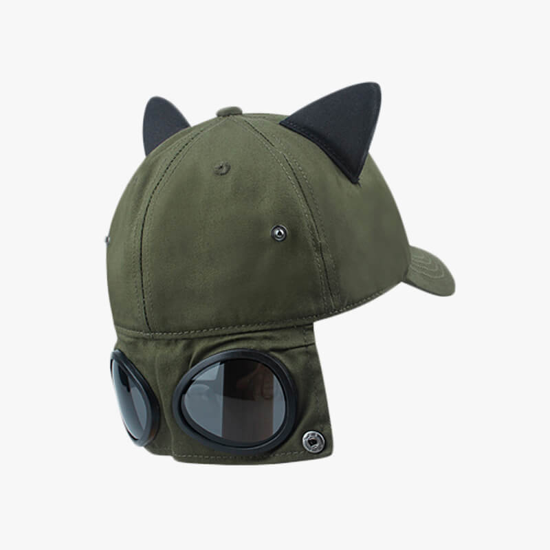 Cat Ears Baseball Cap With Glasses Cat Ears Baseball Cap With Glasses