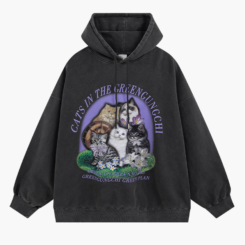 Cats Grunge Hoodie Dullcore Kawaii Cats Grunge Hoodie Dullcore Kawaii