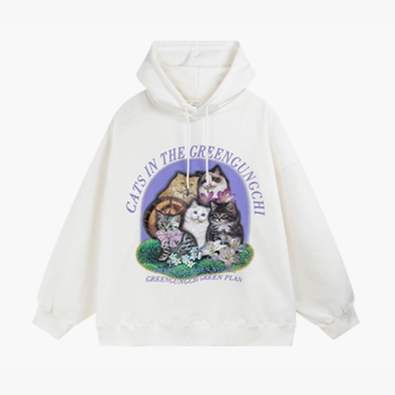 Cats Grunge Hoodie Dullcore Kawaii Cats Grunge Hoodie Dullcore Kawaii