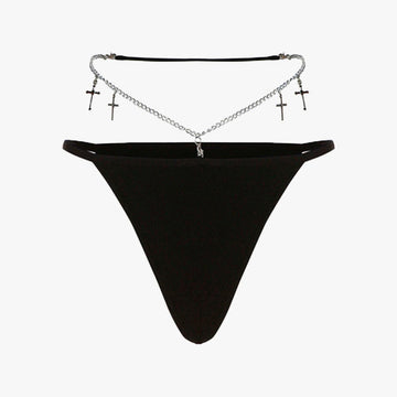 Chain And Crosses Grunge Bikini Panties