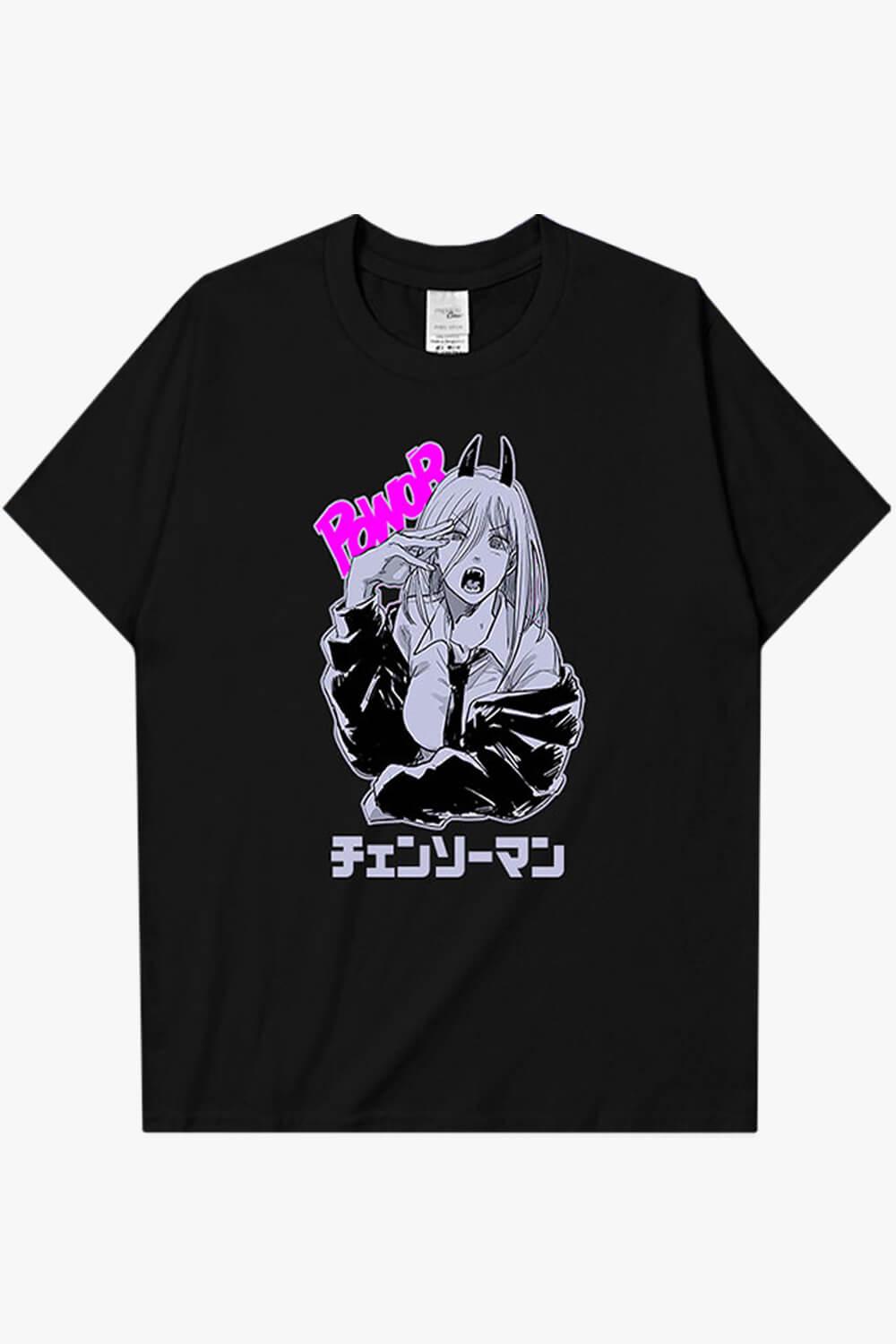 Chainsaw Man Angry Power Anime T-Shirt - Aesthetic Clothes Shop Chainsaw Man Angry Power Anime T-Shirt - Aesthetic Clothes Shop