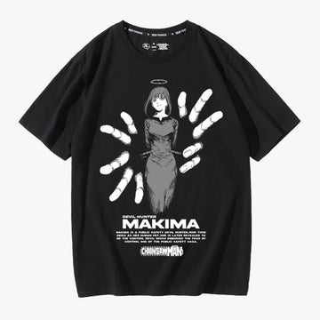 Chainsaw Man Black T-Shirt Makima Fingers