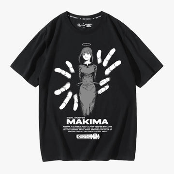 Chainsaw Man Black T-Shirt Makima Fingers - Aesthetic Clothes Shop Chainsaw Man Black T-Shirt Makima Fingers - Aesthetic Clothes Shop