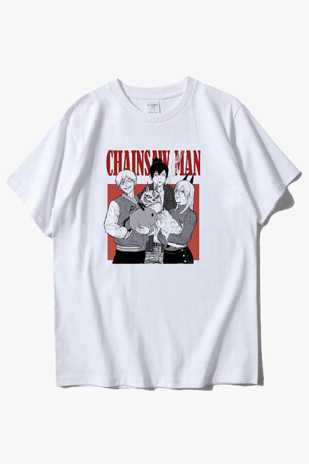Chainsaw Man Characters Manga T-Shirt - Aesthetic Clothes Shop Chainsaw Man Characters Manga T-Shirt - Aesthetic Clothes Shop