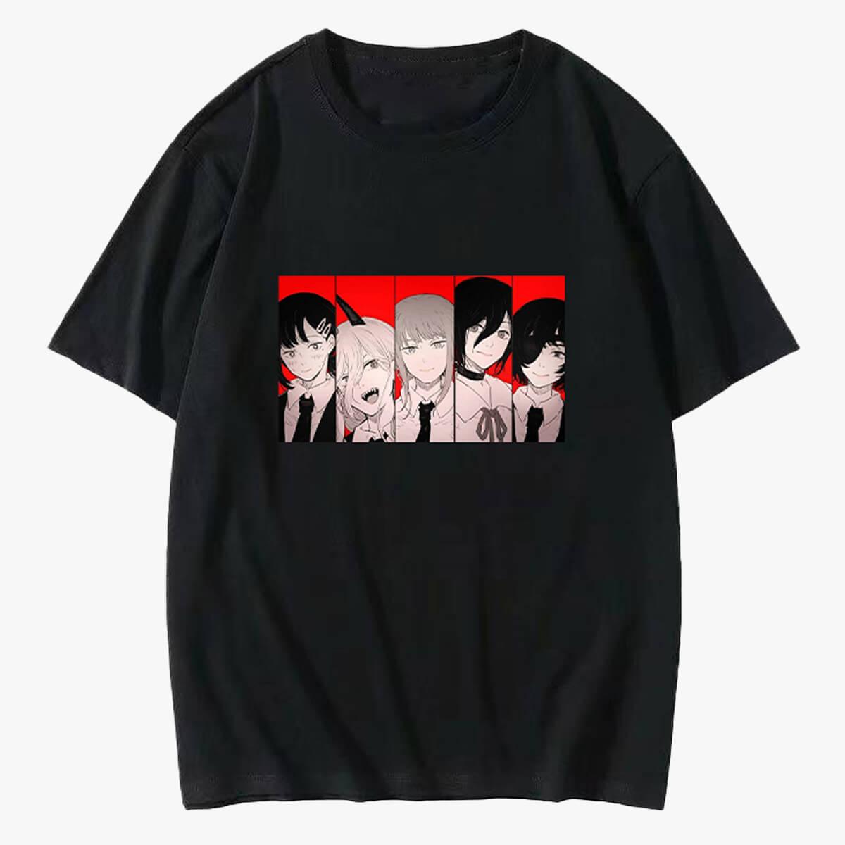 Chainsaw Man Cute Girl Characters Art T-Shirt - Aesthetic Clothes Shop Chainsaw Man Cute Girl Characters Art T-Shirt - Aesthetic Clothes Shop
