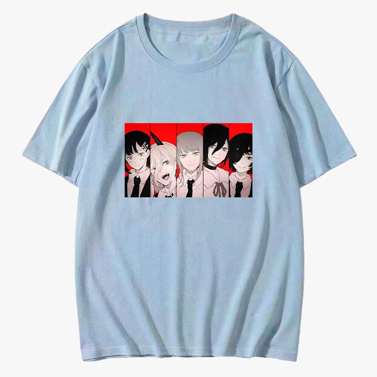 Chainsaw Man Cute Girl Characters Art T-Shirt - Aesthetic Clothes Shop Chainsaw Man Cute Girl Characters Art T-Shirt - Aesthetic Clothes Shop