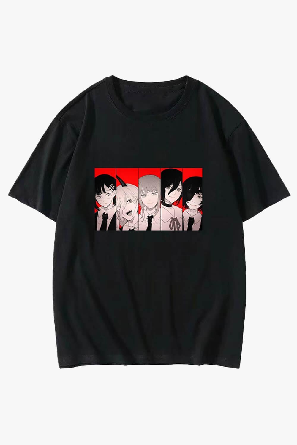 Chainsaw Man Cute Girl Characters Art T-Shirt - Aesthetic Clothes Shop Chainsaw Man Cute Girl Characters Art T-Shirt - Aesthetic Clothes Shop