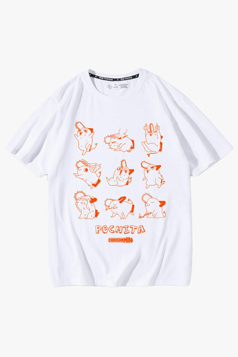 Chainsaw Man Cute Pochita Aesthetic T-Shirt - Aesthetic Clothes Shop Chainsaw Man Cute Pochita Aesthetic T-Shirt - Aesthetic Clothes Shop