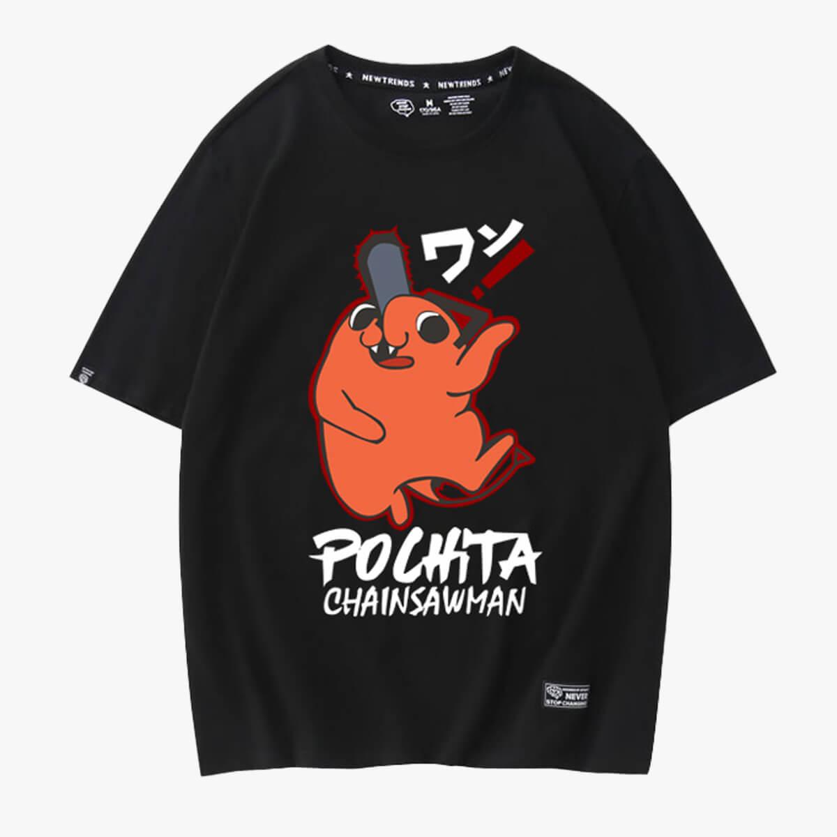 Chainsaw Man Dancing Pochita Cute T-Shirt - Aesthetic Clothes Shop