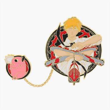 Chainsaw Man Denji and Pochita Enamel Pin - Aesthetic Clothes Shop Chainsaw Man Denji and Pochita Enamel Pin - Aesthetic Clothes Shop