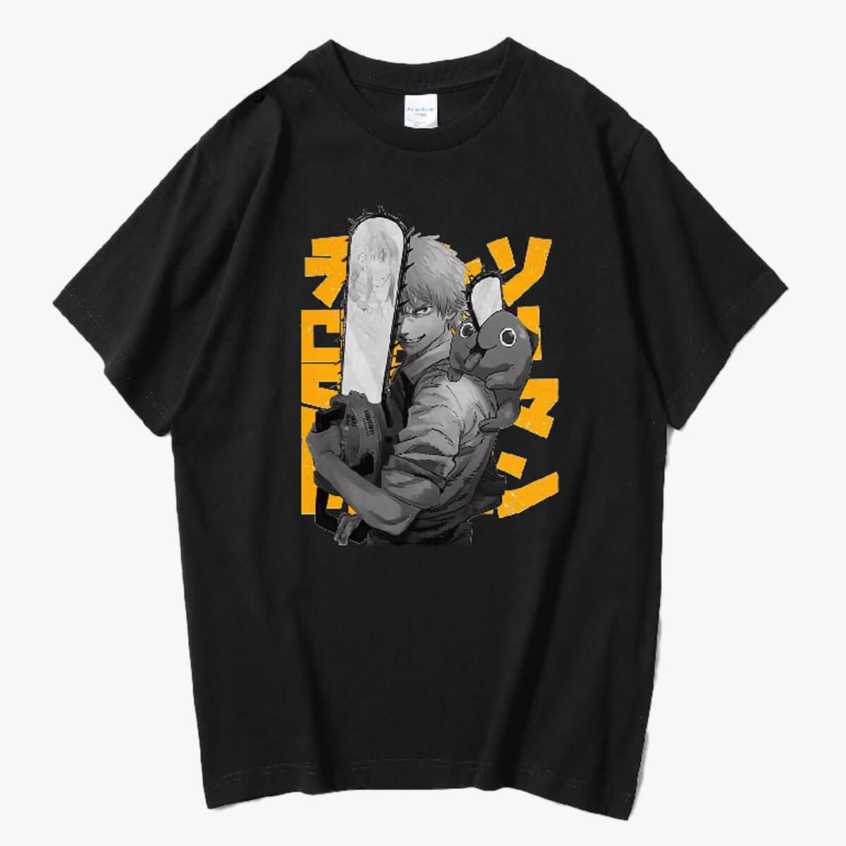 Chainsaw Man Denji and Pochita T-Shirt - Aesthetic Clothes Shop Chainsaw Man Denji and Pochita T-Shirt - Aesthetic Clothes Shop