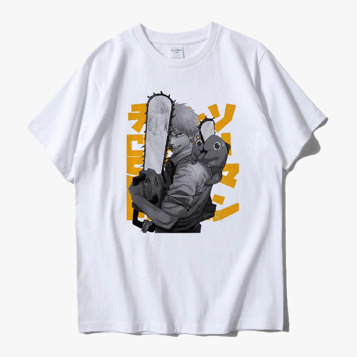 Chainsaw Man Denji and Pochita T-Shirt - Aesthetic Clothes Shop Chainsaw Man Denji and Pochita T-Shirt - Aesthetic Clothes Shop