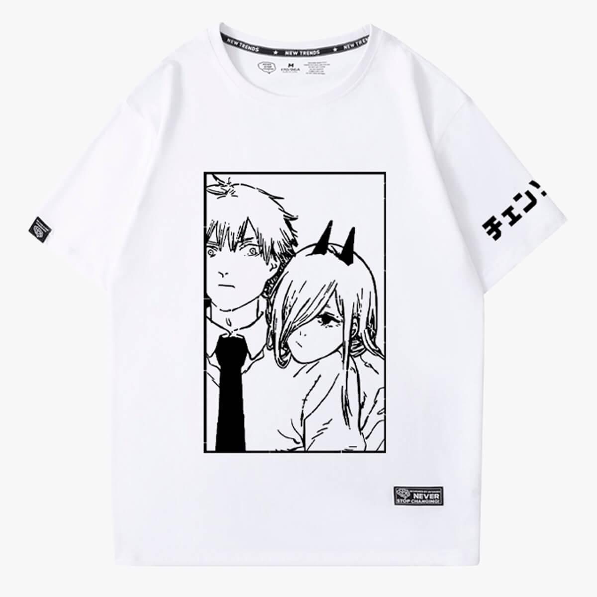 Chainsaw Man Denji and Power Relationship T-Shirt - Aesthetic Clothes Shop Chainsaw Man Denji and Power Relationship T-Shirt - Aesthetic Clothes Shop