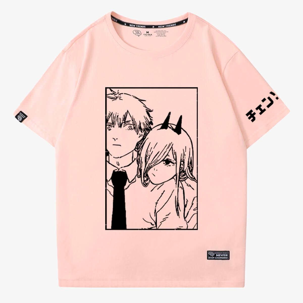 Chainsaw Man Denji and Power Relationship T-Shirt - Aesthetic Clothes Shop