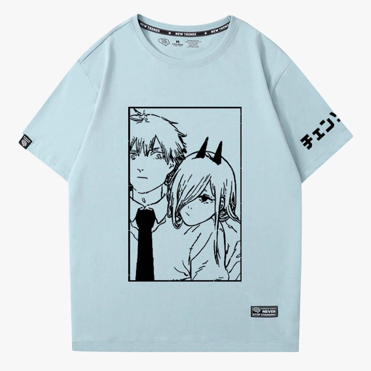 Chainsaw Man Denji and Power Relationship T-Shirt - Aesthetic Clothes Shop Chainsaw Man Denji and Power Relationship T-Shirt - Aesthetic Clothes Shop