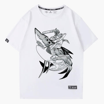 Chainsaw Man Denji on a Beam Shark T-Shirt - Aesthetic Clothes Shop Chainsaw Man Denji on a Beam Shark T-Shirt - Aesthetic Clothes Shop
