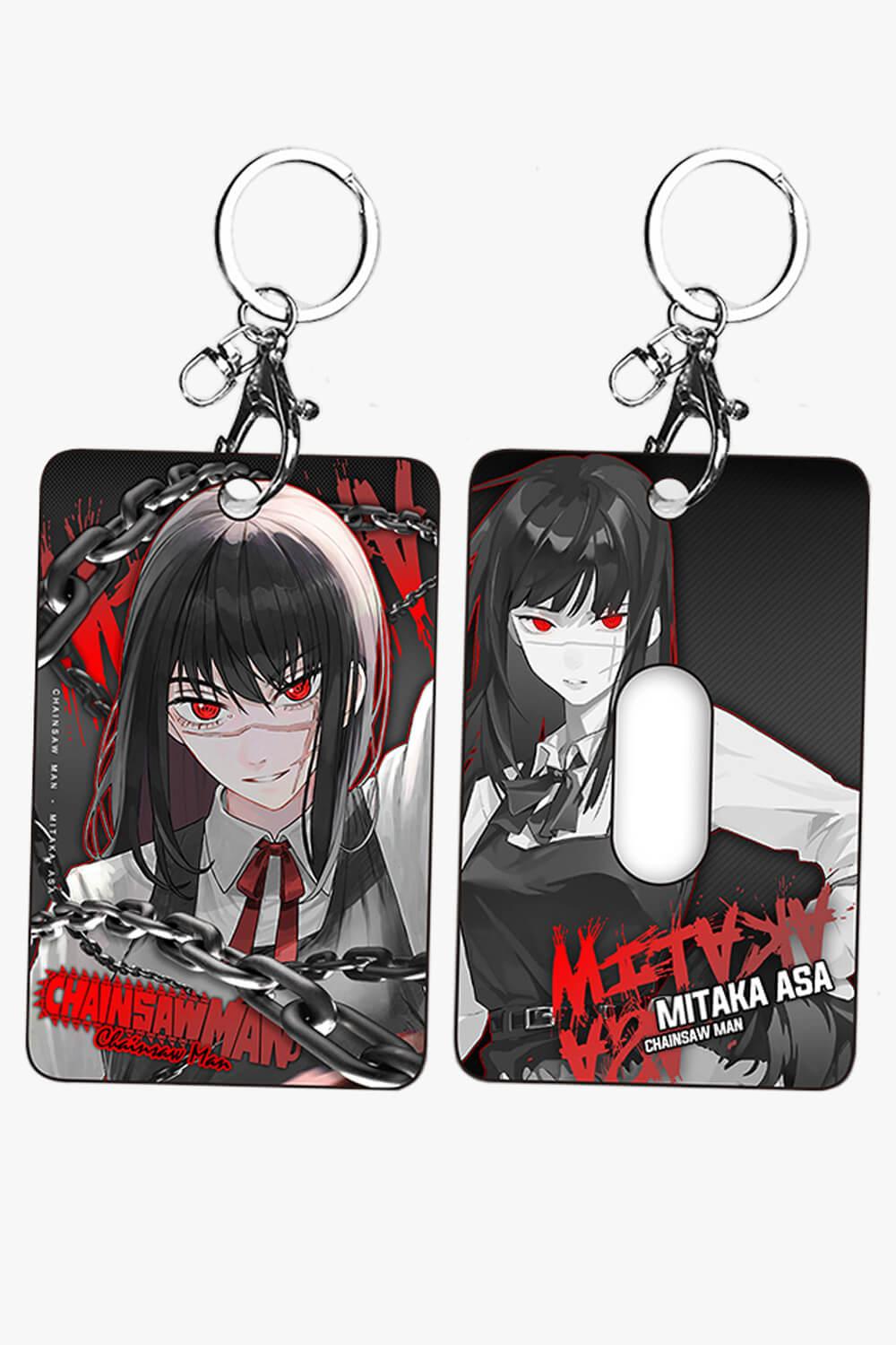 Chainsaw Man Girl Characters Card Holder Keychain - Aesthetic Clothes Shop