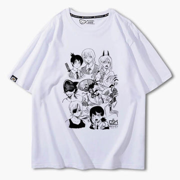 Chainsaw Man Girl Characters Drawing T-Shirt - Aesthetic Clothes Shop Chainsaw Man Girl Characters Drawing T-Shirt - Aesthetic Clothes Shop