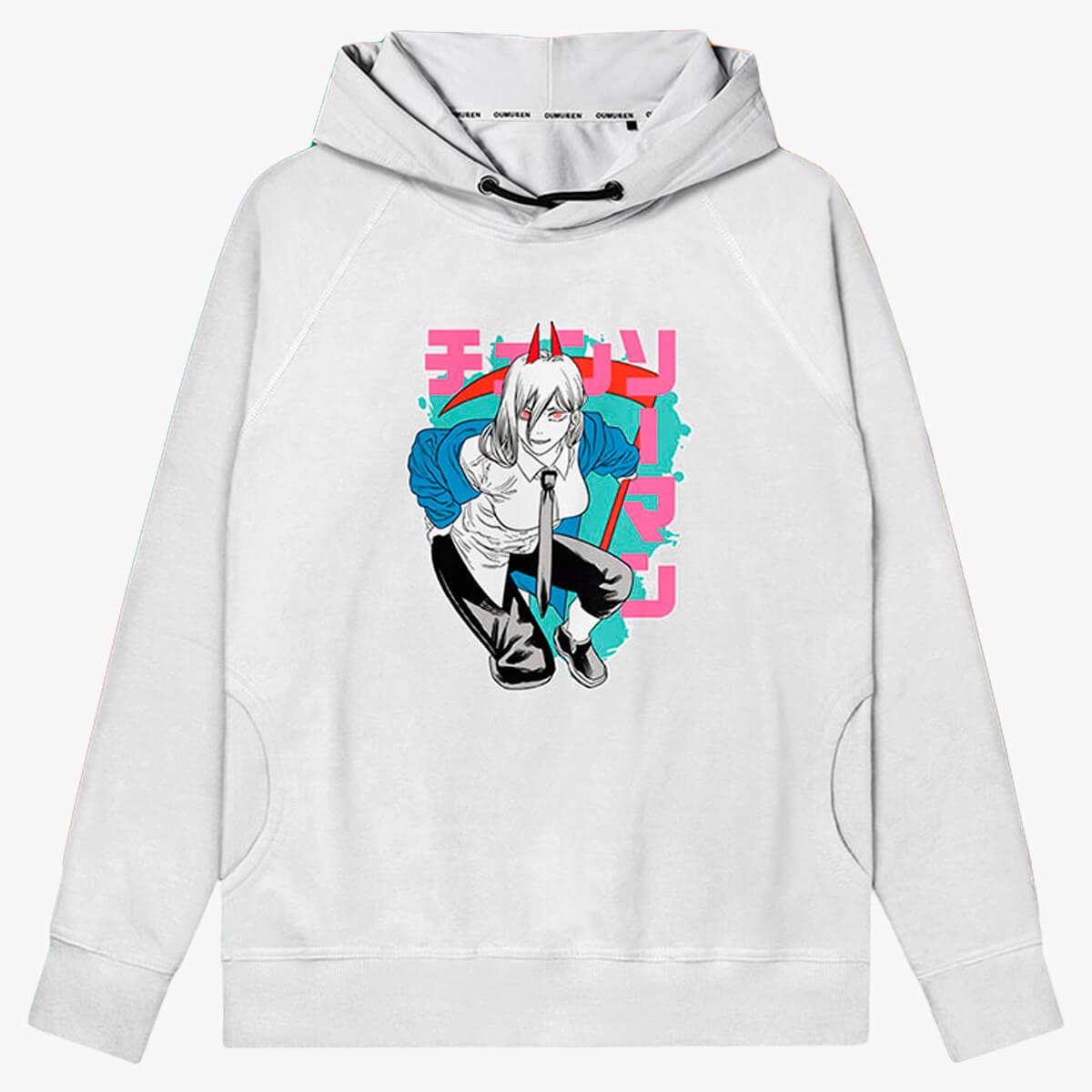 Chainsaw Man Hoodie Power With Scythe - Aesthetic Clothes Shop Chainsaw Man Hoodie Power With Scythe - Aesthetic Clothes Shop