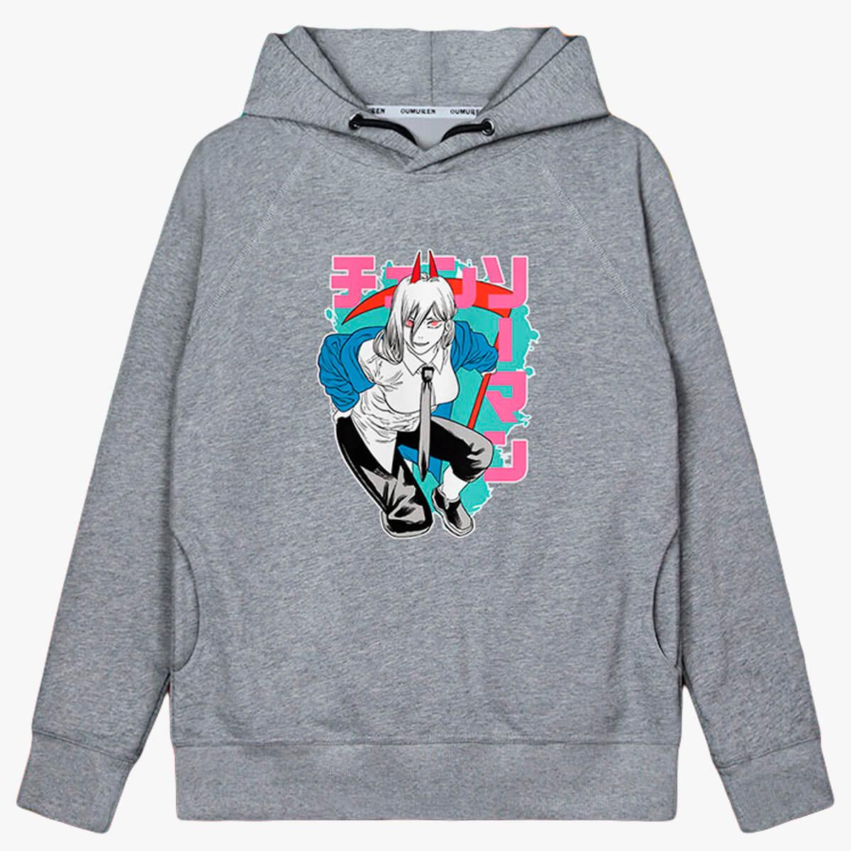 Chainsaw Man Hoodie Power With Scythe - Aesthetic Clothes Shop Chainsaw Man Hoodie Power With Scythe - Aesthetic Clothes Shop
