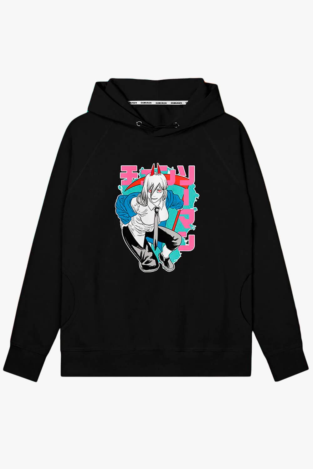 Chainsaw Man Hoodie Power With Scythe - Aesthetic Clothes Shop Chainsaw Man Hoodie Power With Scythe - Aesthetic Clothes Shop