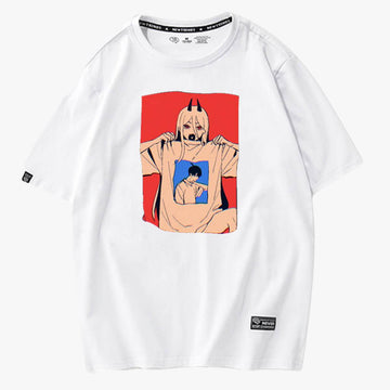Chainsaw Man Inception Meme T-Shirt Power With Aki Photo Tee - Aesthetic Clothes Shop Chainsaw Man Inception Meme T-Shirt Power With Aki Photo Tee - Aesthetic Clothes Shop