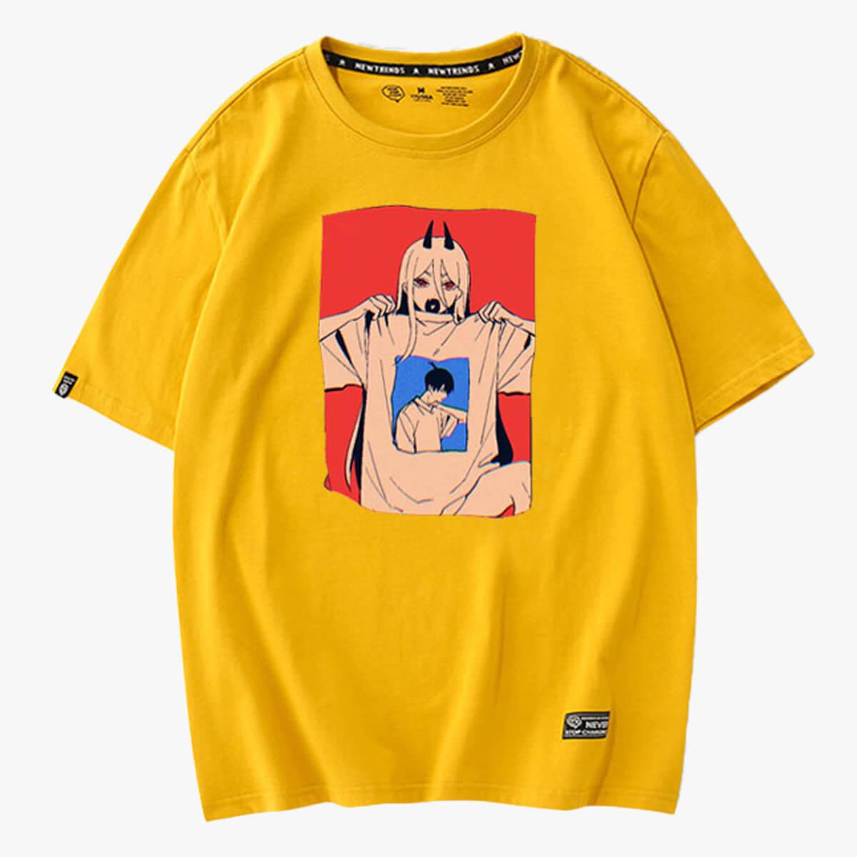 Chainsaw Man Inception Meme T-Shirt Power With Aki Photo Tee - Aesthetic Clothes Shop Chainsaw Man Inception Meme T-Shirt Power With Aki Photo Tee - Aesthetic Clothes Shop