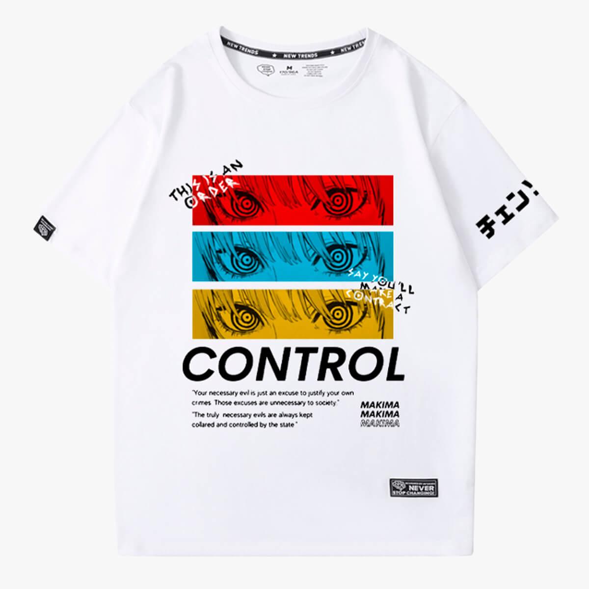 Chainsaw Man Makima Eyes Control T-Shirt - Aesthetic Clothes Shop Chainsaw Man Makima Eyes Control T-Shirt - Aesthetic Clothes Shop