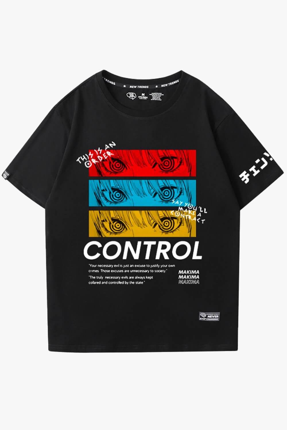 Chainsaw Man Makima Eyes Control T-Shirt - Aesthetic Clothes Shop Chainsaw Man Makima Eyes Control T-Shirt - Aesthetic Clothes Shop