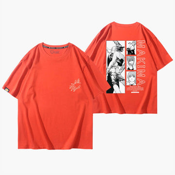 Chainsaw Man Makima Hugs Denji T-Shirt - Aesthetic Clothes Shop Chainsaw Man Makima Hugs Denji T-Shirt - Aesthetic Clothes Shop