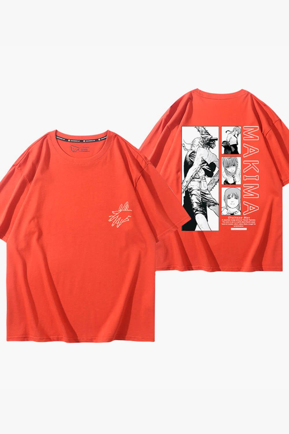 Chainsaw Man Makima Hugs Denji T-Shirt - Aesthetic Clothes Shop Chainsaw Man Makima Hugs Denji T-Shirt - Aesthetic Clothes Shop