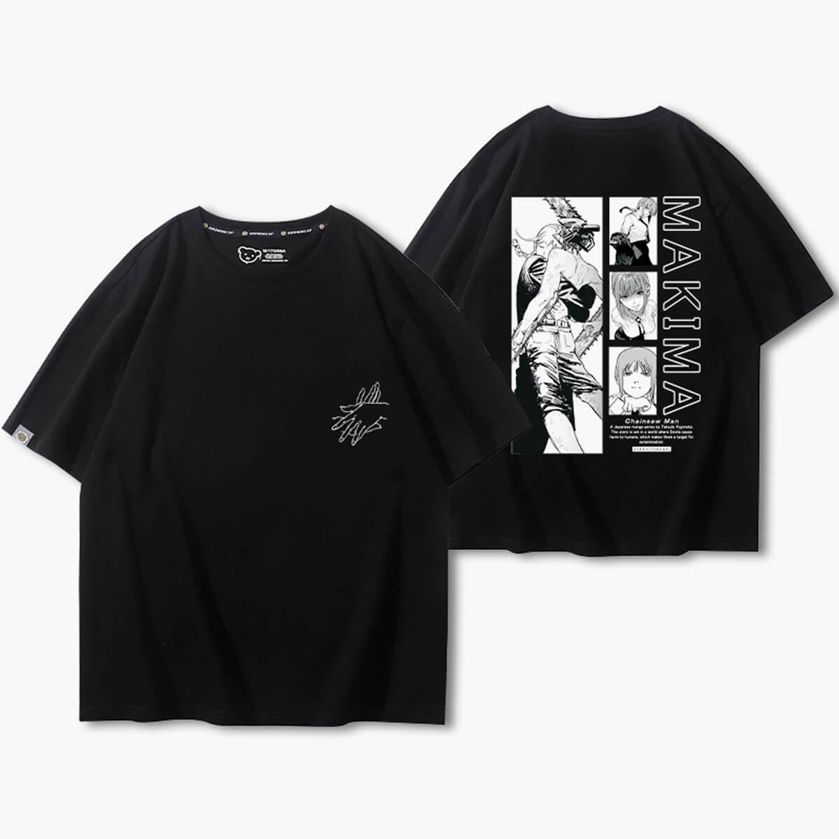 Chainsaw Man Makima Hugs Denji T-Shirt - Aesthetic Clothes Shop Chainsaw Man Makima Hugs Denji T-Shirt - Aesthetic Clothes Shop