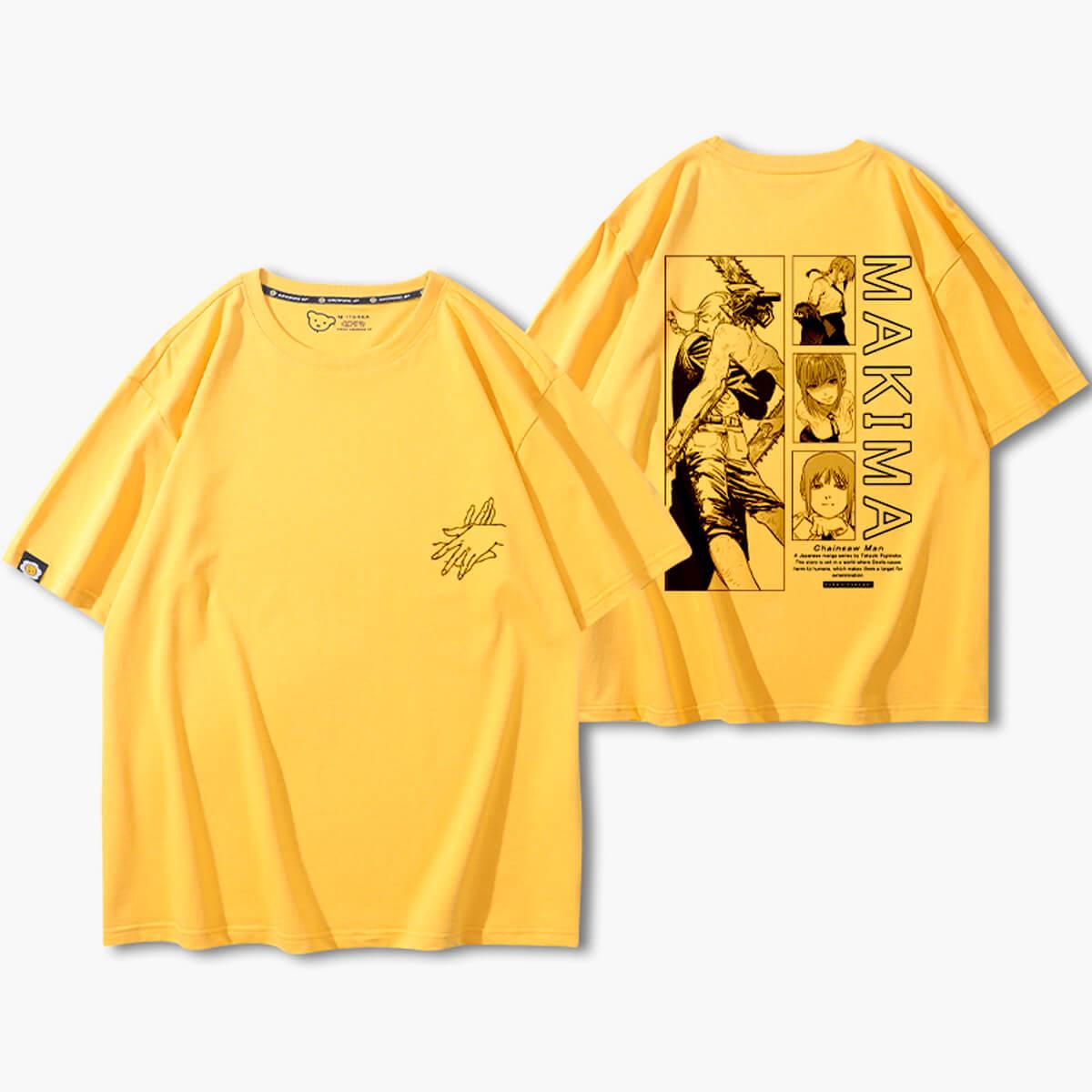 Chainsaw Man Makima Hugs Denji T-Shirt - Aesthetic Clothes Shop Chainsaw Man Makima Hugs Denji T-Shirt - Aesthetic Clothes Shop