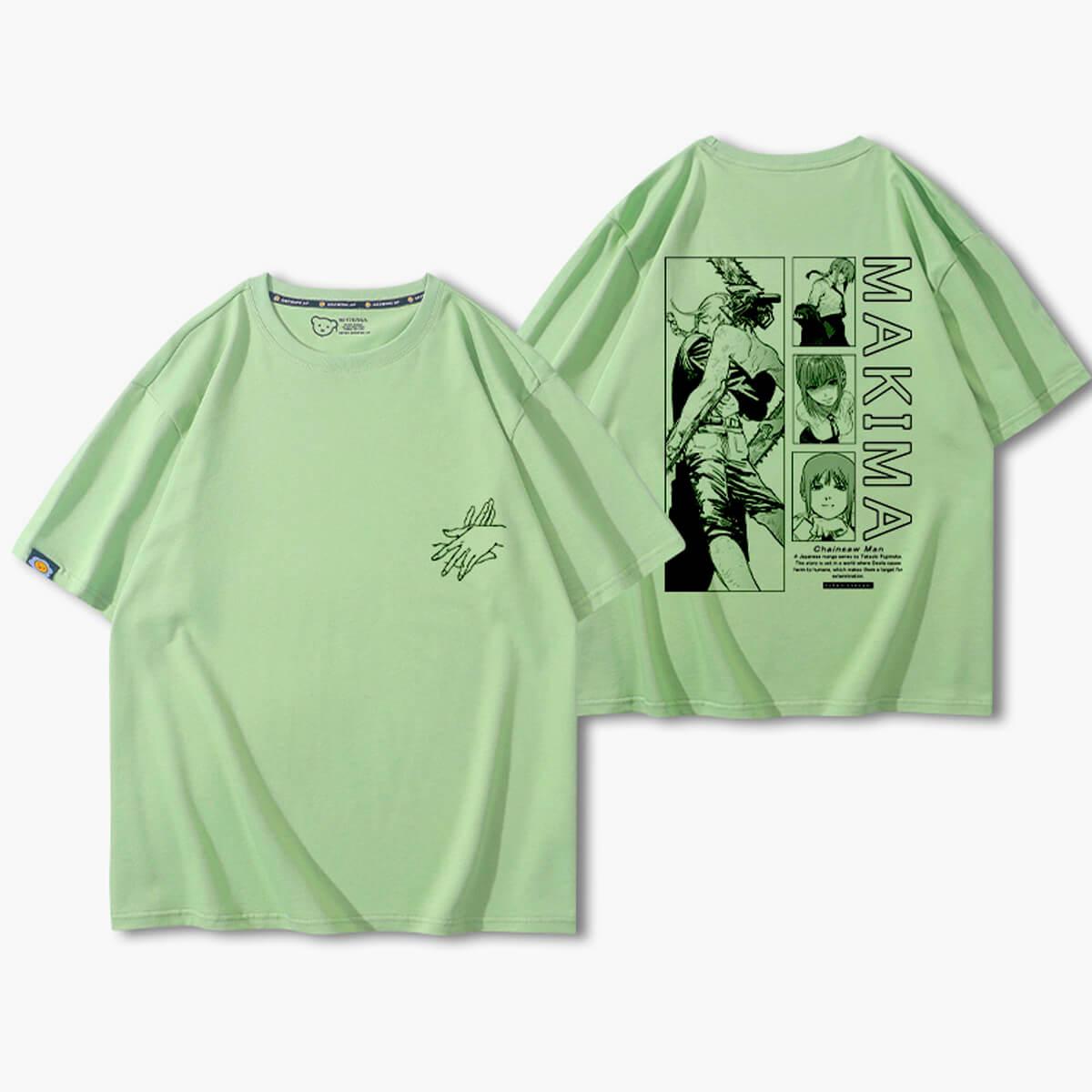 Chainsaw Man Makima Hugs Denji T-Shirt - Aesthetic Clothes Shop Chainsaw Man Makima Hugs Denji T-Shirt - Aesthetic Clothes Shop