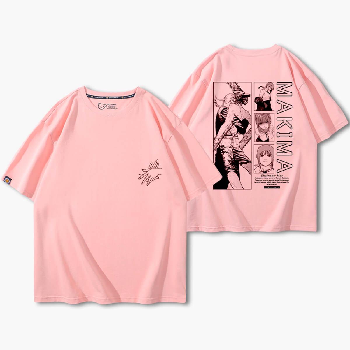 Chainsaw Man Makima Hugs Denji T-Shirt - Aesthetic Clothes Shop Chainsaw Man Makima Hugs Denji T-Shirt - Aesthetic Clothes Shop