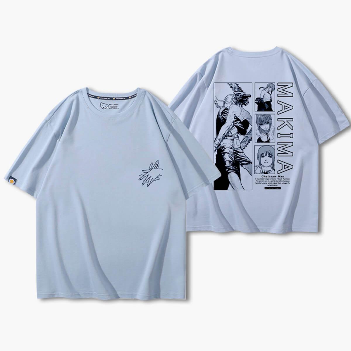 Chainsaw Man Makima Hugs Denji T-Shirt - Aesthetic Clothes Shop Chainsaw Man Makima Hugs Denji T-Shirt - Aesthetic Clothes Shop