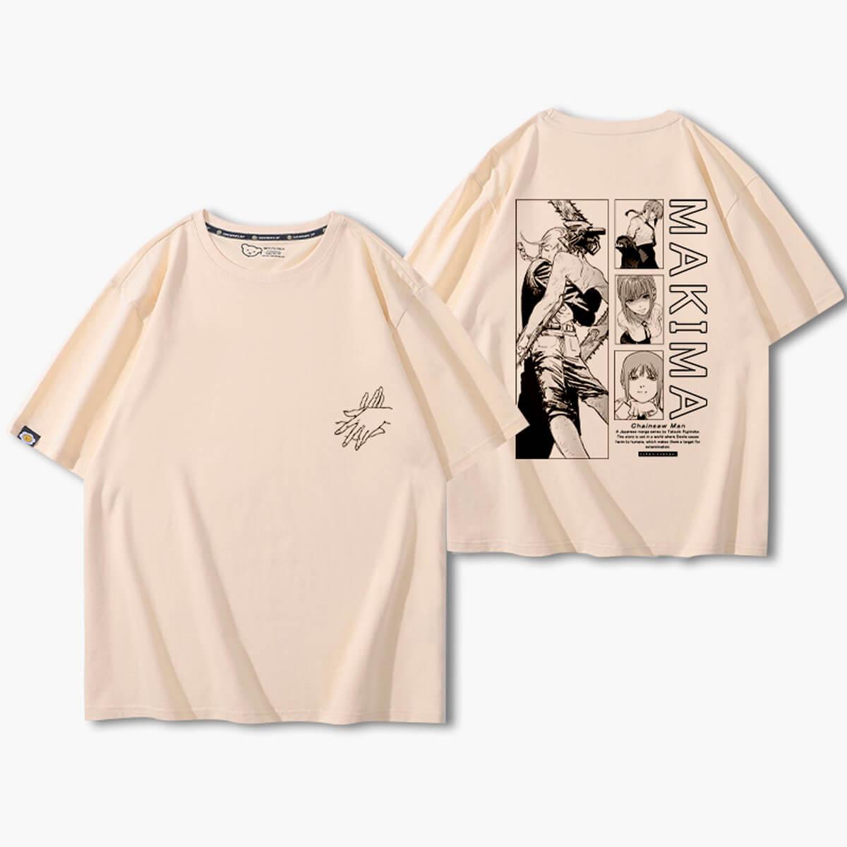 Chainsaw Man Makima Hugs Denji T-Shirt - Aesthetic Clothes Shop Chainsaw Man Makima Hugs Denji T-Shirt - Aesthetic Clothes Shop