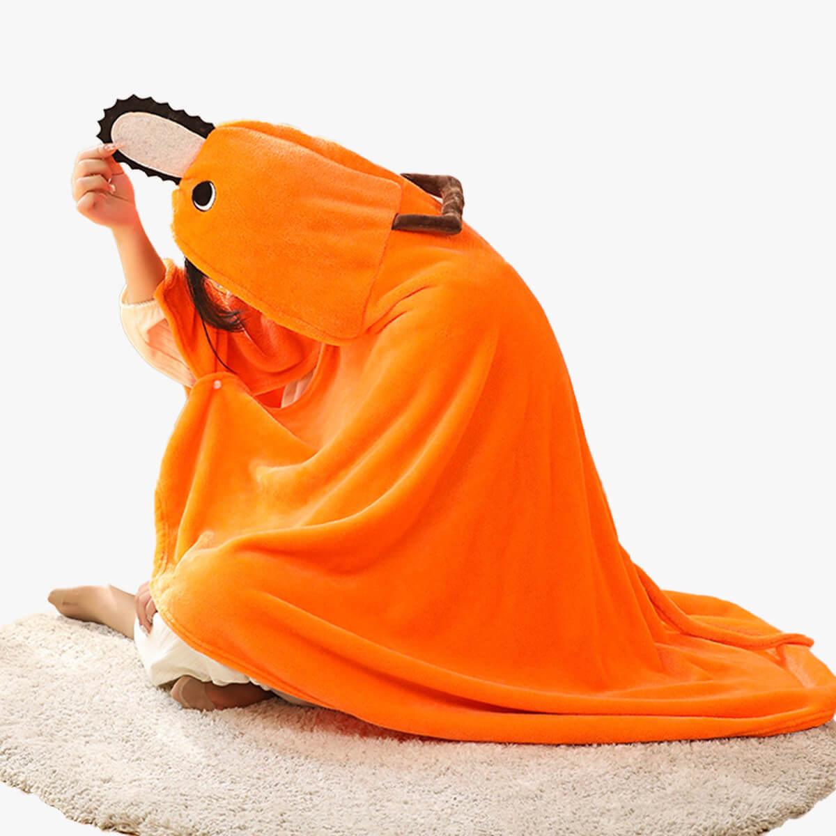 Chainsaw Man Pochita Blanket Hoodie - Aesthetic Clothes Shop Chainsaw Man Pochita Blanket Hoodie - Aesthetic Clothes Shop