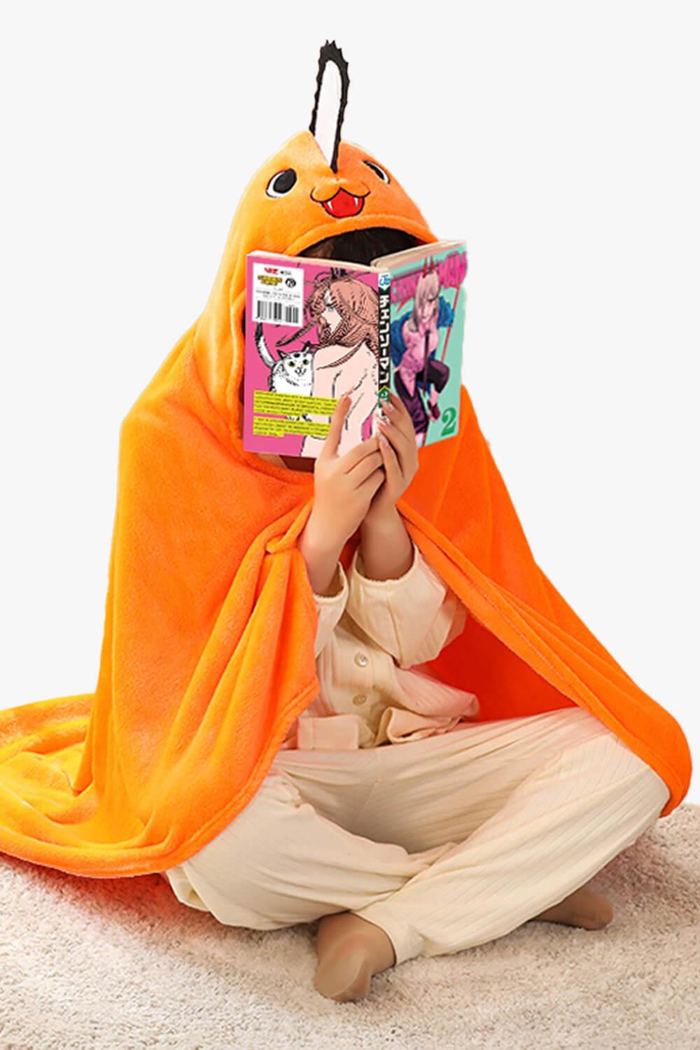 Chainsaw Man Pochita Blanket Hoodie - Aesthetic Clothes Shop Chainsaw Man Pochita Blanket Hoodie - Aesthetic Clothes Shop