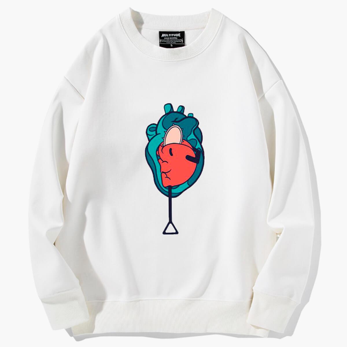 Chainsaw Man Pochita Heart Sweatshirt - Aesthetic Clothes Shop Chainsaw Man Pochita Heart Sweatshirt - Aesthetic Clothes Shop