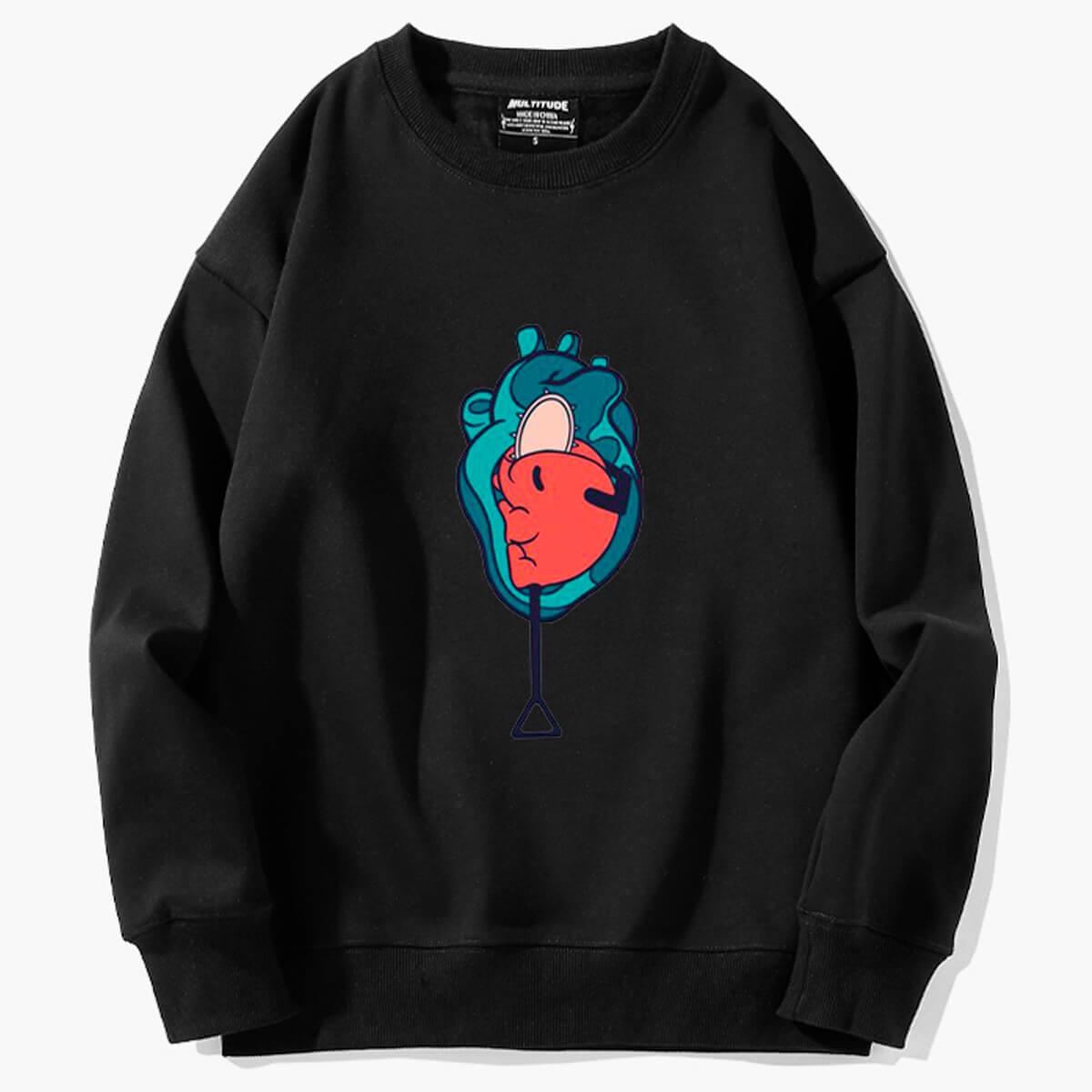Chainsaw Man Pochita Heart Sweatshirt - Aesthetic Clothes Shop Chainsaw Man Pochita Heart Sweatshirt - Aesthetic Clothes Shop