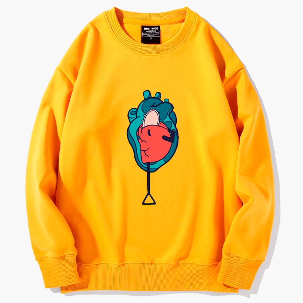 Chainsaw Man Pochita Heart Sweatshirt - Aesthetic Clothes Shop Chainsaw Man Pochita Heart Sweatshirt - Aesthetic Clothes Shop