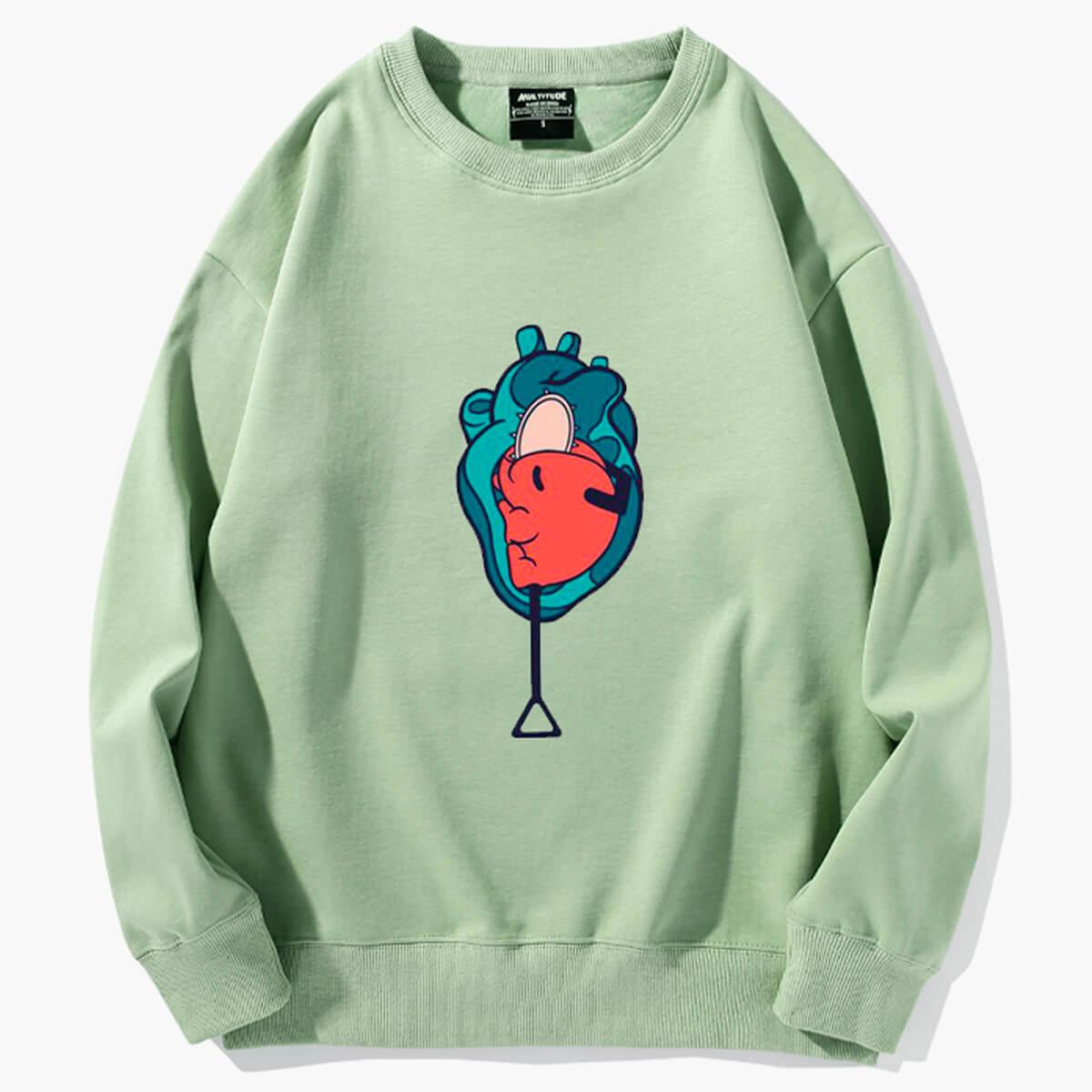 Chainsaw Man Pochita Heart Sweatshirt - Aesthetic Clothes Shop Chainsaw Man Pochita Heart Sweatshirt - Aesthetic Clothes Shop