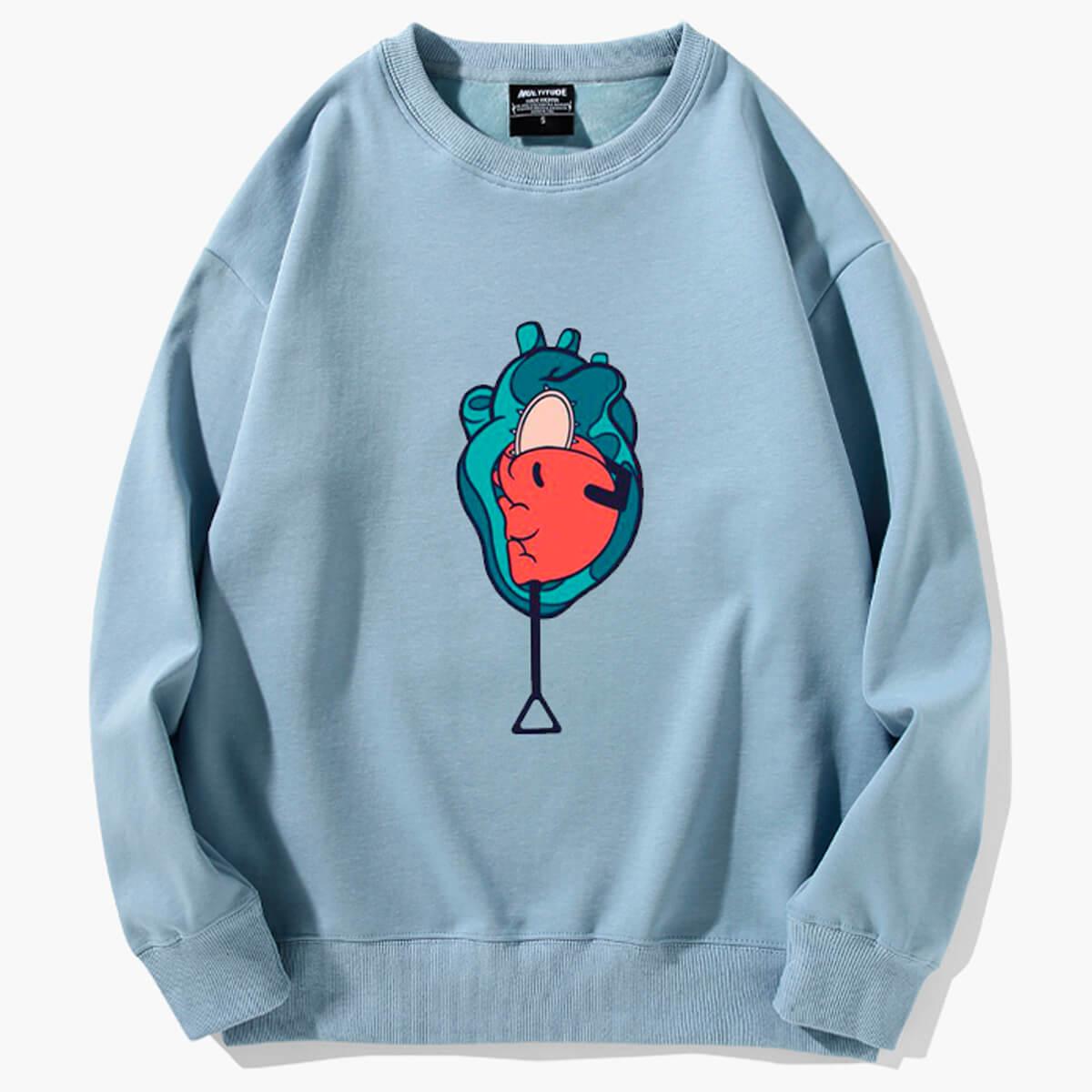 Chainsaw Man Pochita Heart Sweatshirt - Aesthetic Clothes Shop Chainsaw Man Pochita Heart Sweatshirt - Aesthetic Clothes Shop