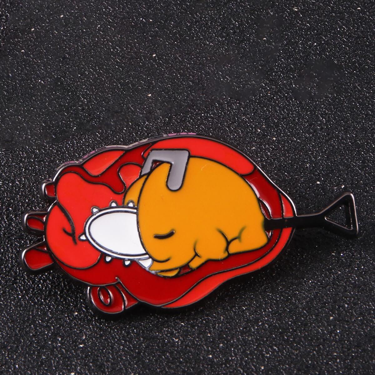 Chainsaw Man Pochita in Heart Enamel Pin - Aesthetic Clothes Shop Chainsaw Man Pochita in Heart Enamel Pin - Aesthetic Clothes Shop