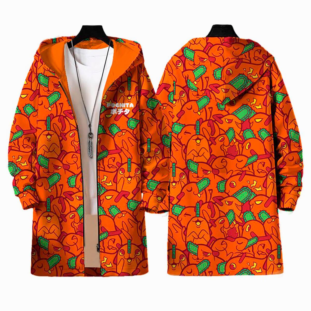 Chainsaw Man Pochita Long Hoodie Jacket - Aesthetic Clothes Shop Chainsaw Man Pochita Long Hoodie Jacket - Aesthetic Clothes Shop