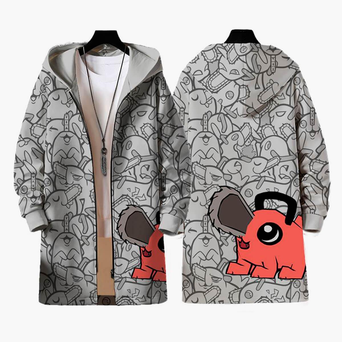 Chainsaw Man Pochita Long Hoodie Jacket - Aesthetic Clothes Shop Chainsaw Man Pochita Long Hoodie Jacket - Aesthetic Clothes Shop
