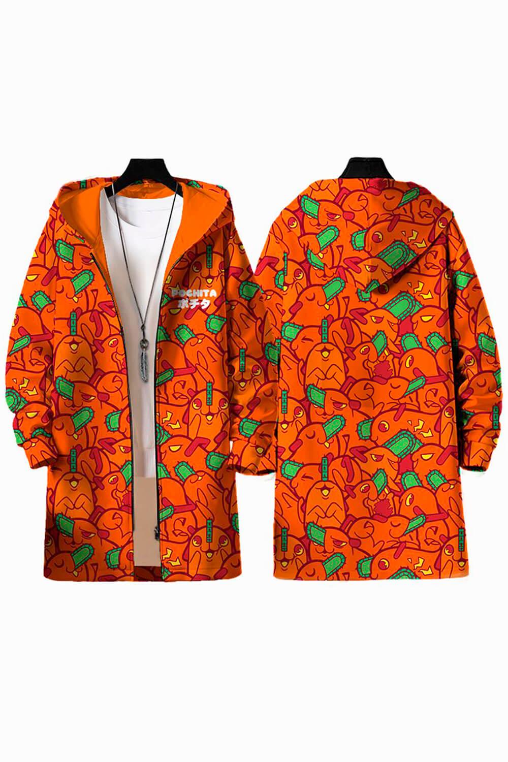 Chainsaw Man Pochita Long Hoodie Jacket - Aesthetic Clothes Shop Chainsaw Man Pochita Long Hoodie Jacket - Aesthetic Clothes Shop