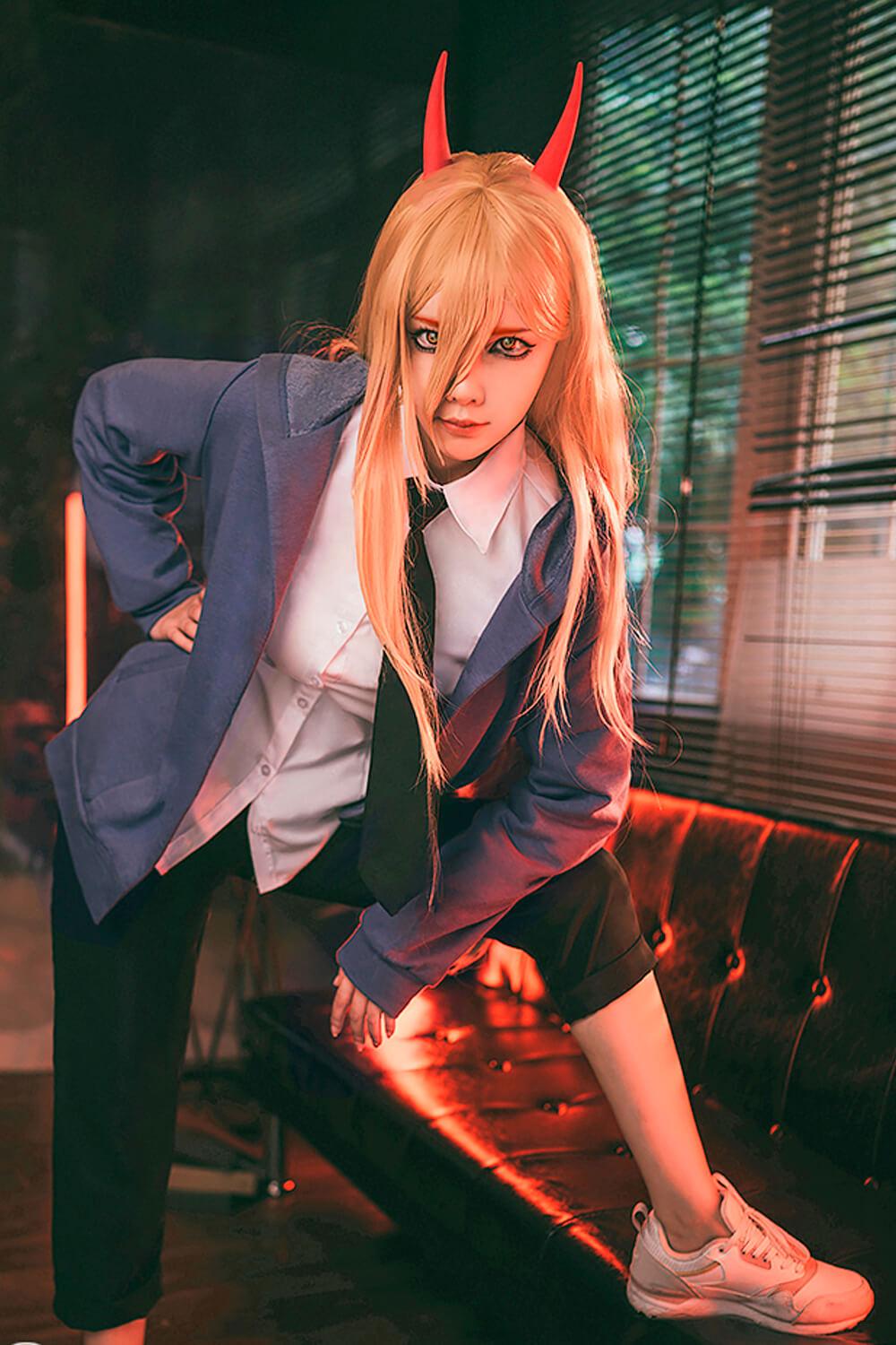 Chainsaw Man Power Cosplay Costume Blue Hoodie Set - Aesthetic Clothes Shop Chainsaw Man Power Cosplay Costume Blue Hoodie Set - Aesthetic Clothes Shop