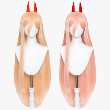 Chainsaw Man Power Cosplay Wig with Horns - Aesthetic Clothes Shop Chainsaw Man Power Cosplay Wig with Horns - Aesthetic Clothes Shop